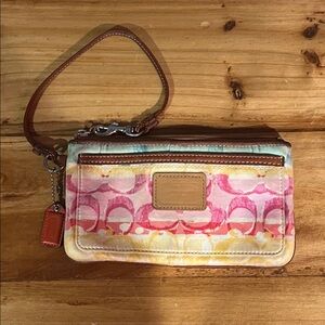 vintage Coach Hamptons Weekend Signature Watercolor Wristlet